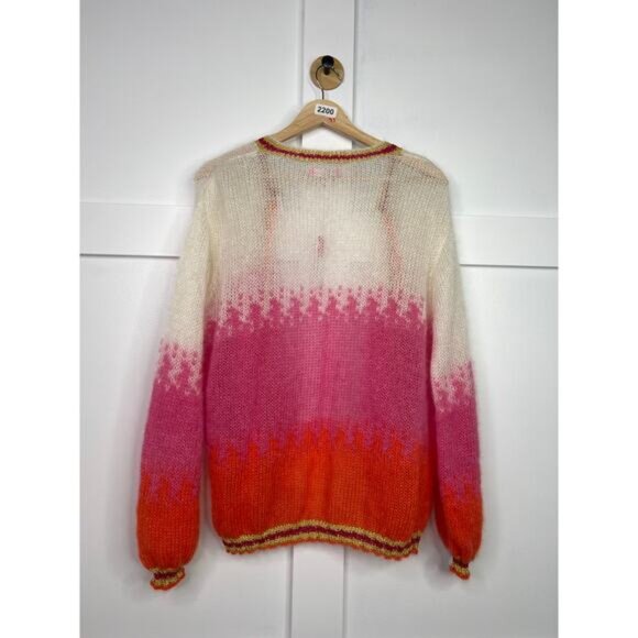 NWT Rose Carmine Oversized Ombré Mohair Blend Cardigan Pink White Size: OS - Picture 5 of 10